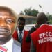 A photo montage of Ibrahim Magu and EFCC officers