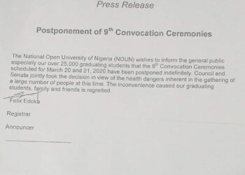 Postponement of 9th Convocation Ceremonies