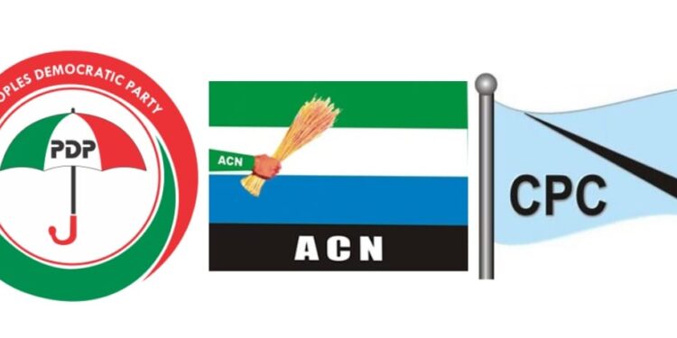 Hatiman jam'iyyun PDP, ACN, da CPC